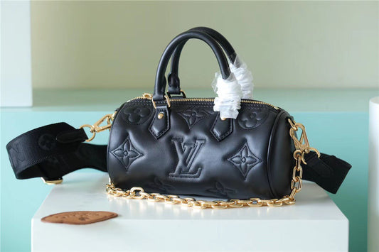 LV Papillon BB Bag Classic Monogram For Women 20cm Black LV M59800