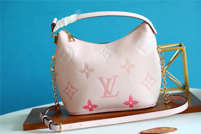 LV Neverfull MM Monogram Canvas Rose Pink For Women,  Shoulder and Crossbody Bags 9.4in/24cm LV