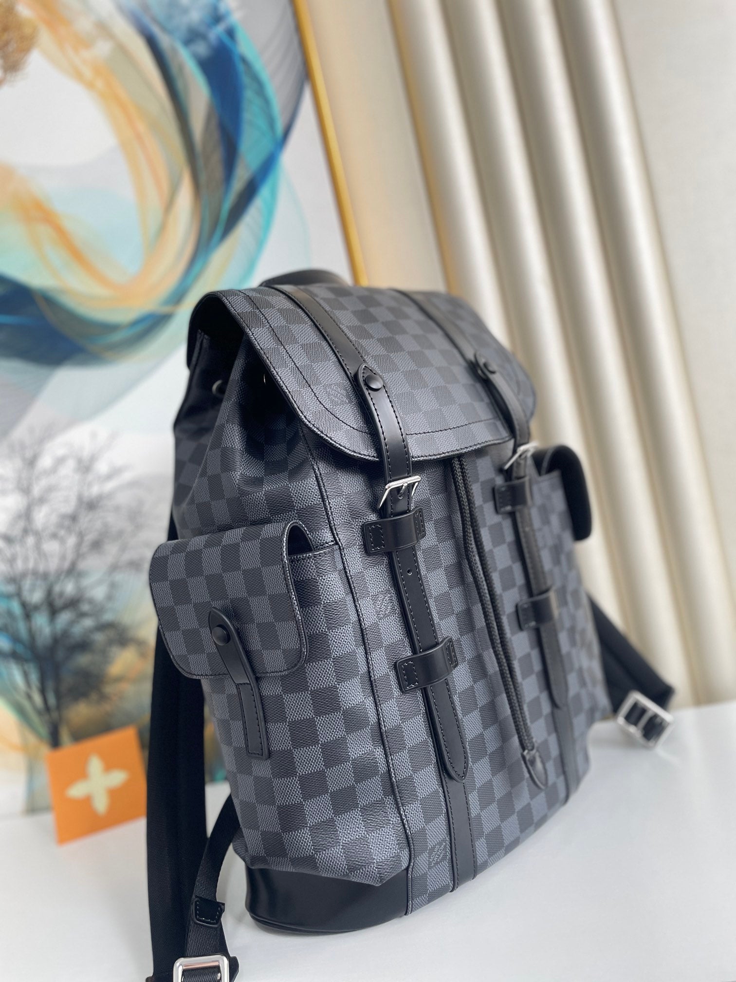 LV Christopher PM Damier Graphite For Men, Bags, Backpack 17.3in/44cm LV N41379