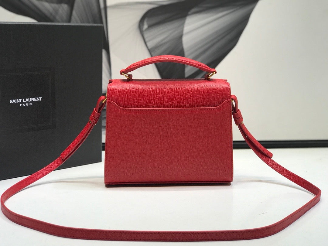 YSSL Cassandra Medium Top Handle Bag Red For Women 9.6in/24.5cm YSL  