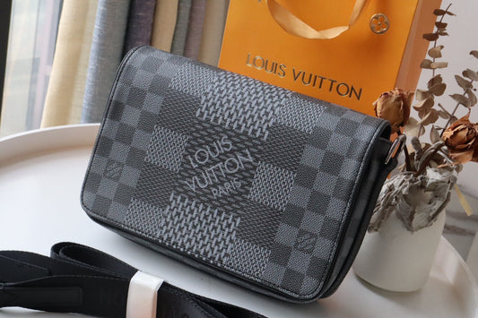 LV Studio Messenger Damier Graphite Gray For Men, Bags, Shoulder And Crossbody Bags 9.3in/25.3cm LV N50013