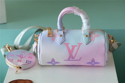 LV Papillon BB Bag Classic Monogram For Women 20cm Sunrise Pastel LV M46078