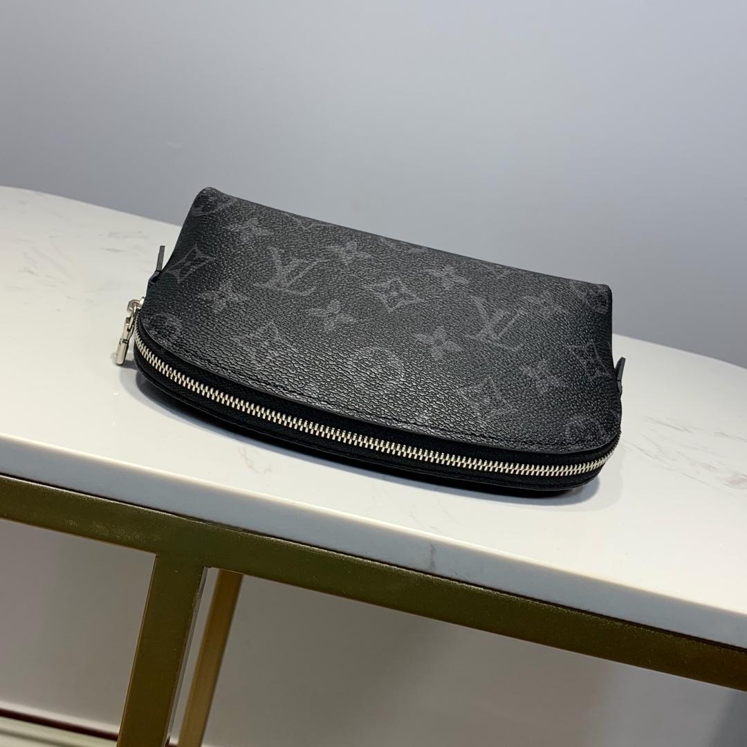 LV Cosmetic Pouch PM Monogram Eclipse Canvas For Women, WoBags 7.5in/19cm LV