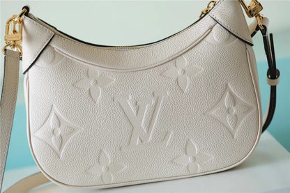 LV Bagatelle Monogram Empreinte Creme Beige For Women,  Shoulder And Crossbody Bags 22cm/8.7in LV M46099