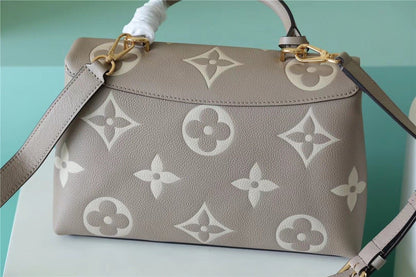 LV Madeleine MM Monogram Empreinte Dove Gray/ Creme Beige For Women,  Shoulder and Crossbody Bags 11.8in/30cm LV M46041