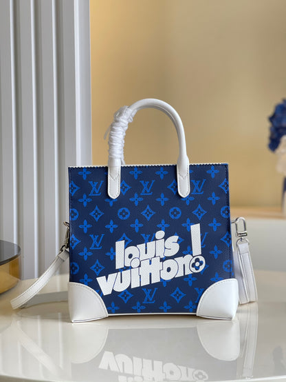 LV Litter Bag Vintage Monogram Canvas Blue By Virgil Abloh For Men, Men’s Bags, Shoulder And Crossbody Bags 9.4in/24cm LV