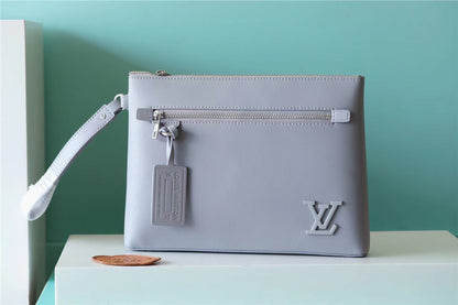 LV Pochette Ipad Grey Aerogram For Men, Wallet 30cm LV M81029