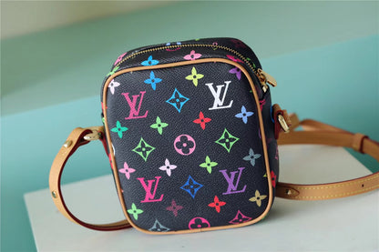 LV Rift Bag Monogram Multicolore Canvas Black For Women, Women’s Handbags, Shoulder And crossbody Bags 5.7in/13.5cm LV