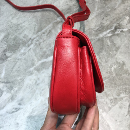 Balen Leader Soft Round Cross Bag In Red, For Women,  Bags 6.3in/16cm