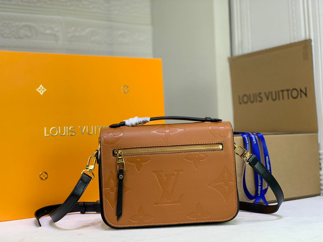 LV Pochette Metis Monogram Empreinte Caramel For Women,  Shoulder And Crossbody Bags 9.8in/25cm LV