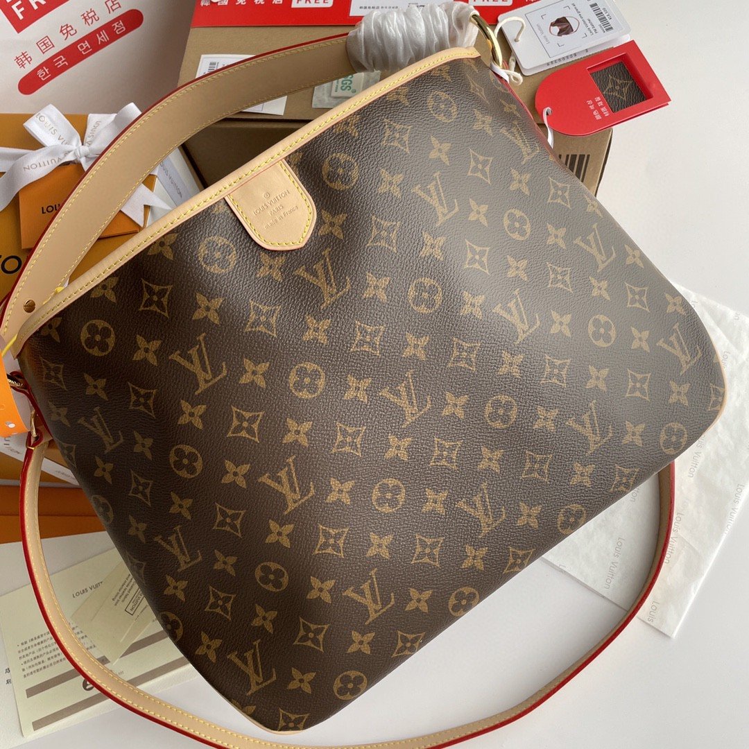 LV Delightful PM Monogram Canvas Natural For Women,  Shoulder Bags 33cm LV M40352