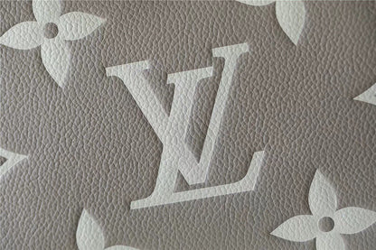 LV Bagatelle Monogram Empreinte Tourterelle Gray / Creme Beige For Women,  Shoulder And Crossbody Bags 22cm/8.7in LV M46112