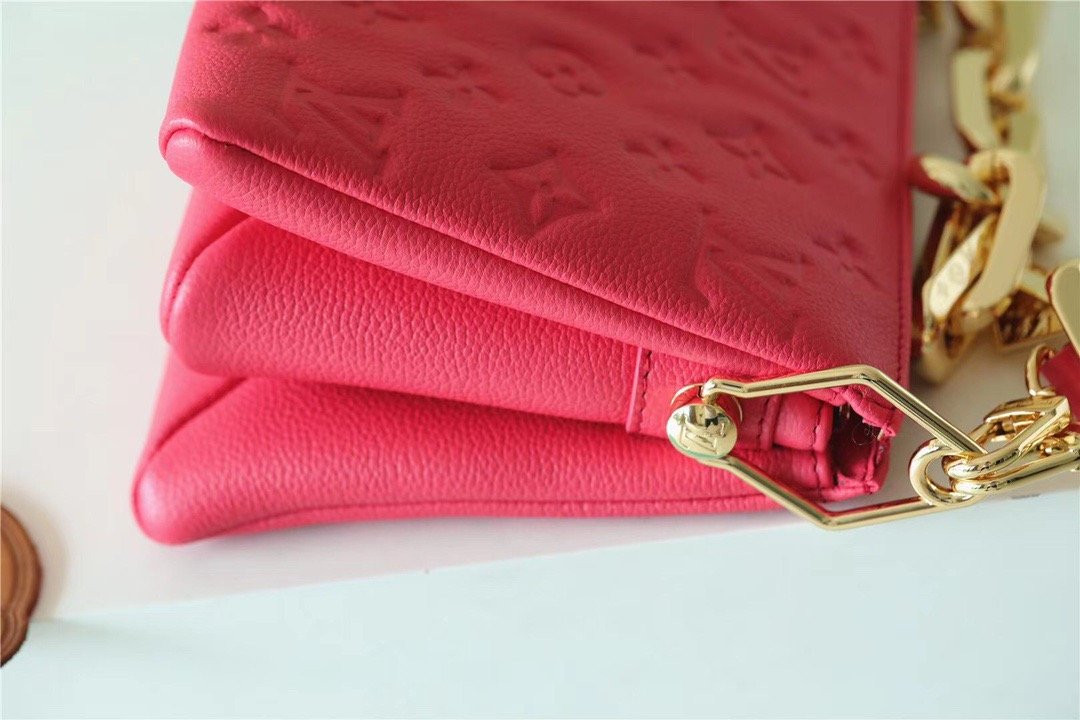 LV Coussin BB Grain Fluo Pink For Women, Women’s Bags, Shoulder And Crossbody Bags 8.3in/21cm LV M20750