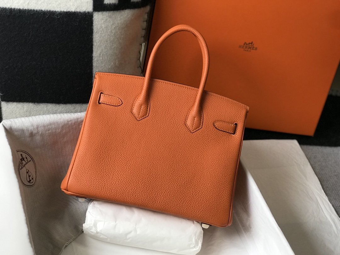 HM Birkin Orange Togo Gold Hardware Bag For Women, Handbags, Shoulder Bags 30cm/12in