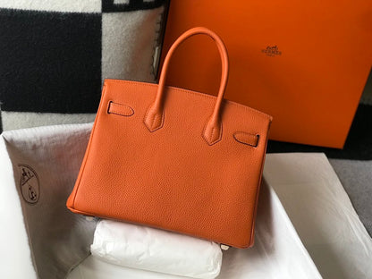 HM Birkin Orange Togo Gold Hardware Bag For Women, Handbags, Shoulder Bags 30cm/12in