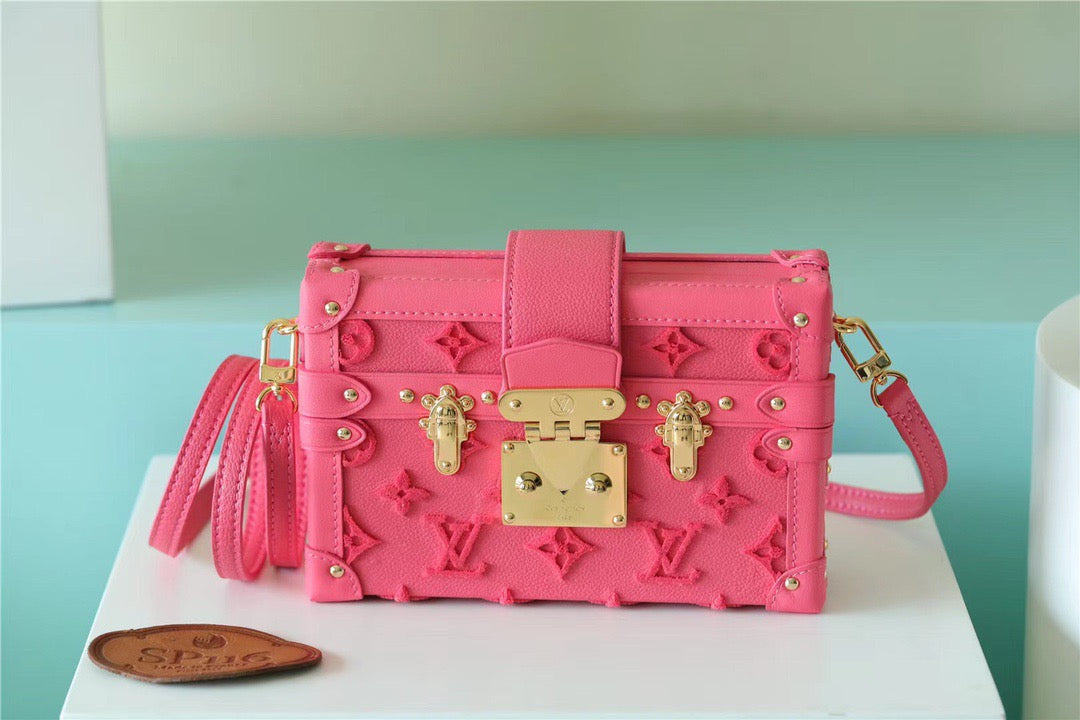 LV Petite Malle Tufted Fluo Pink For Women,  Shoulder And Crossbody Bags 7.9in/20cm LV M20745