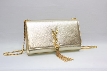 YSSL Kate Chain Wallet With Tassel Yellow Copper For Women 10.2in/26cm YSL