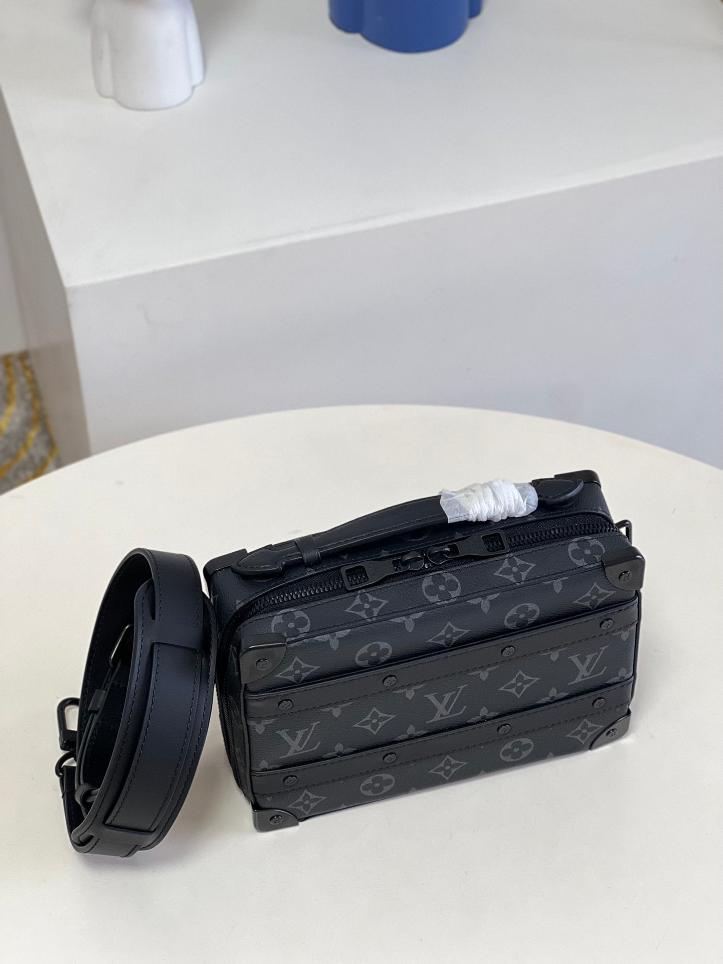 LV Handle Soft Trunk Monogram Eclipse For Men, Bags 8.5in/22cm LV M45935