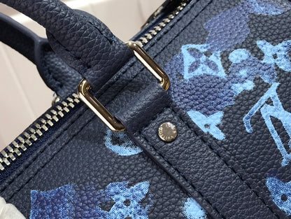 LV Keepall XS Monogram Watercolor Blue Canvas By Virgil Abloh For Men, Bags, Shoulder And Crossbody Bags 8.3in/21cm LV M57844