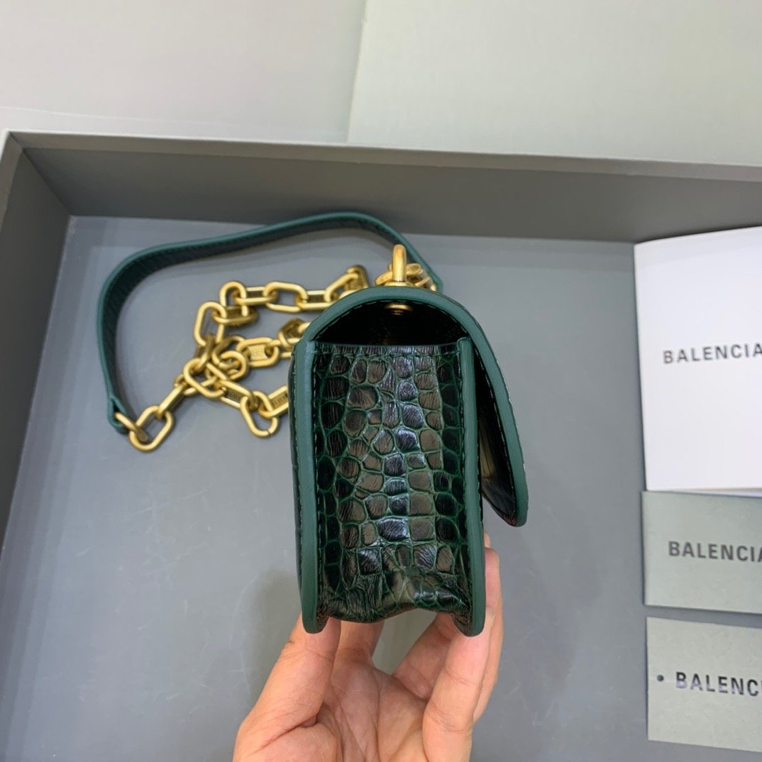 Balen Gossip Small On Chain Shoulder Bag Dark Green, For Women,  Bags 7.4in/19cm