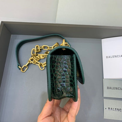 Balen Gossip Small On Chain Shoulder Bag Dark Green, For Women,  Bags 7.4in/19cm