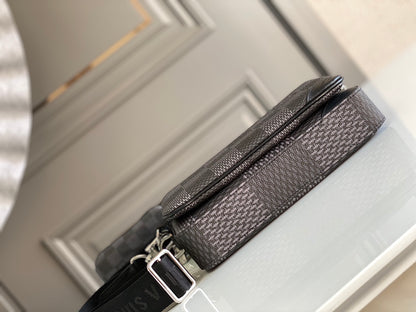 LV Trio Messenger Damier Graphite Black For Men, Bags, Shoulder And Crossbody Bags 9.8in/25cm LV N50017