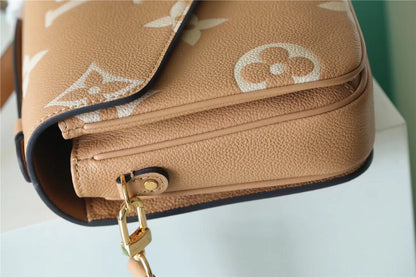 LV Pochette Metis Monogram Empreinte Arizona Brown / Creme Beige For Women,  Shoulder And Crossbody Bags 9.8n/25cm LV M46018