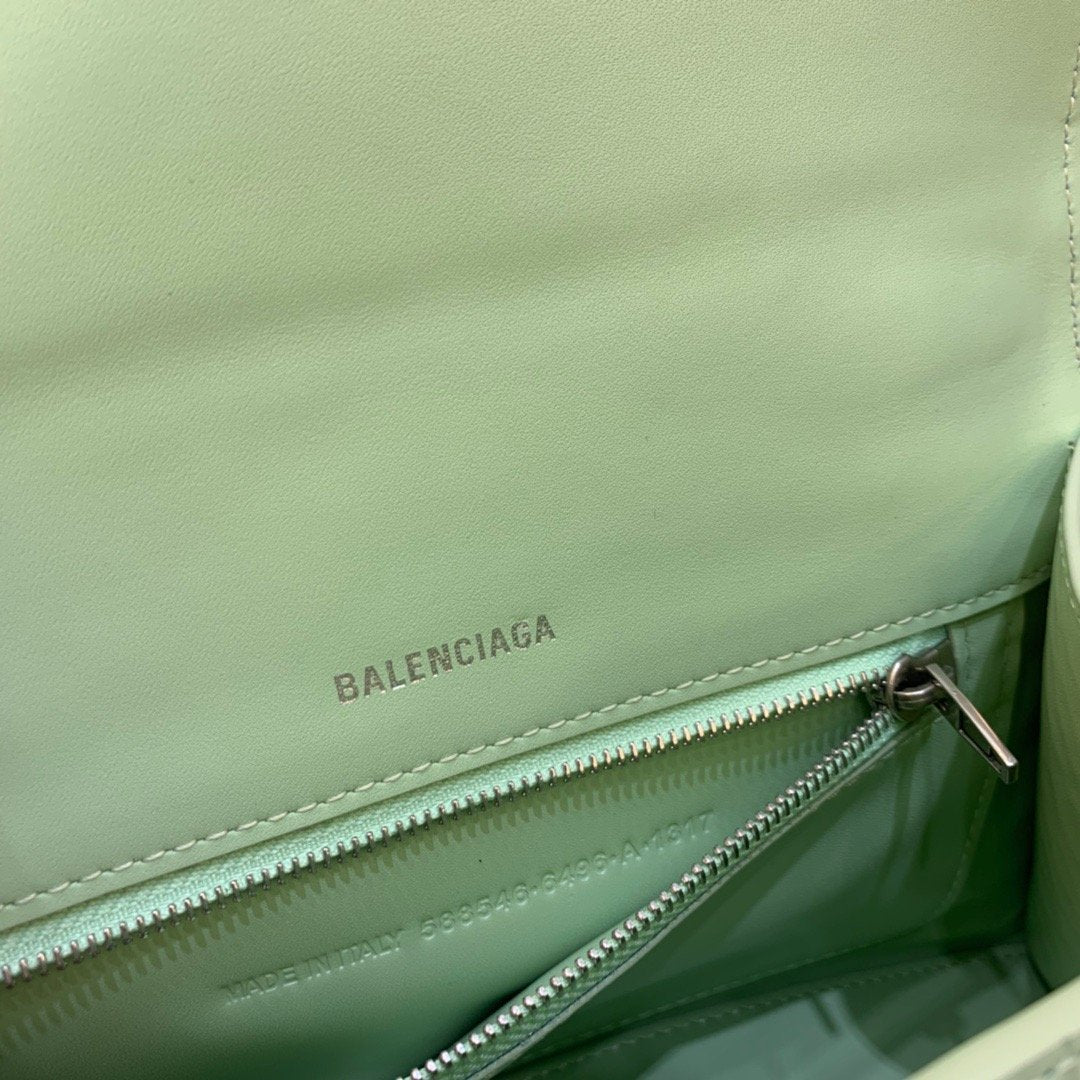 Balen Hourglass Small Handbag In Light Green, For Women,  Bags 9in/23cm