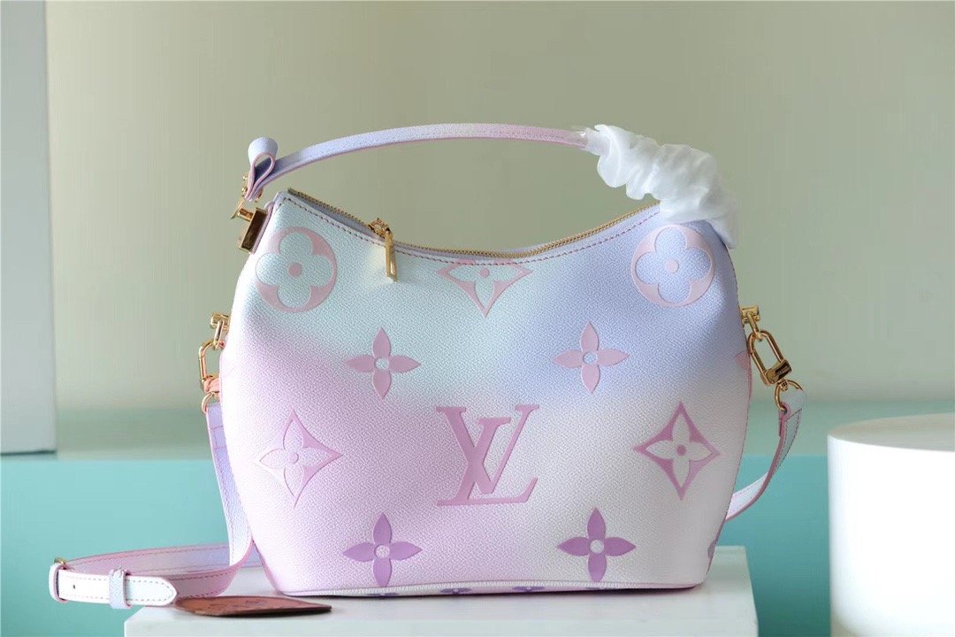 LV Marshmallow PM Hobo Bag In Monogram Canvas For Women 24cm/9.4 Inches Sunrise Pastel LV M46080