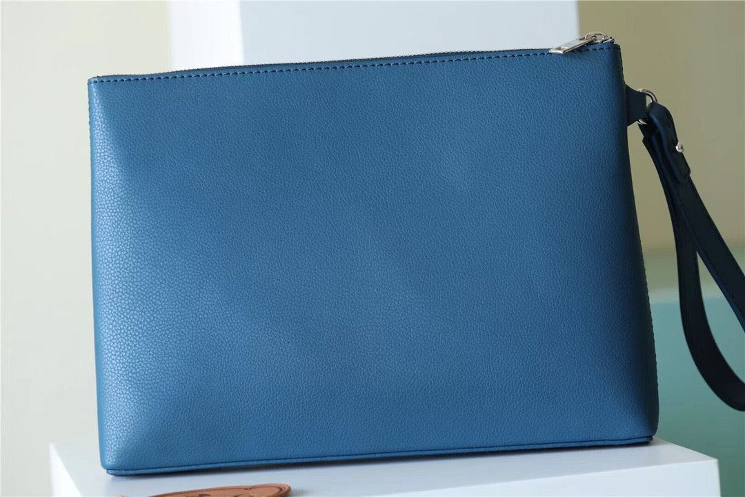 LV Pochette Ipad Blue Aerogram For Men, Wallet 30cm LV M81029