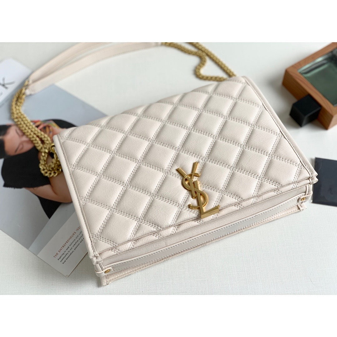 YSSL Becky Small Shoulder Bag White For Women 10.5in/27cm YSL