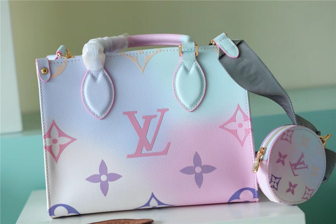 LV Onthego PM Tote Bag In Monogram Canvas Sunrise Pastel For Women 25cm LV M59856