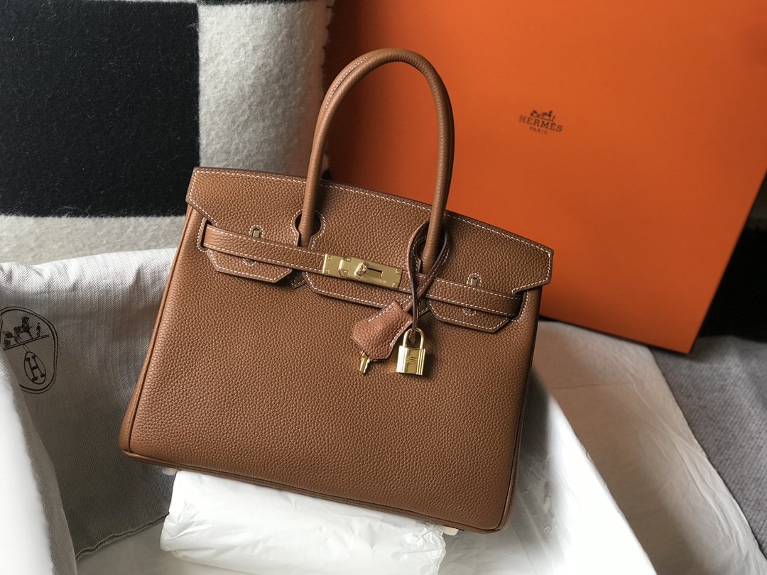 HM Birkin Brown Epsom Gold Hardware Bag For Women, Handbags, Shoulder Bags 30cm/12in