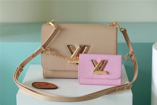 LV Twist MM Bag Epi Beige/ Light Pink For Women,  Shoulder and Cross Body Bags 9.1in/23cm LV