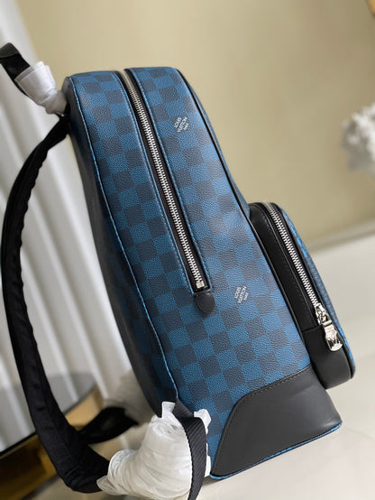 LV Campus Backpack Damier Graphite 3D Canvas Blue For Men, Bags 39cm LV N50008