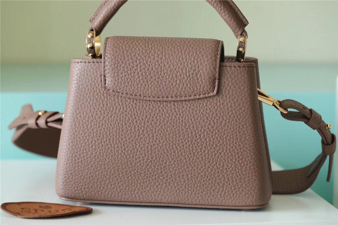 LV Capucines Mini Taurillon Light Brown For Women,  Shoulder And Crossbody Bags 21cm/8.3in LV M56071