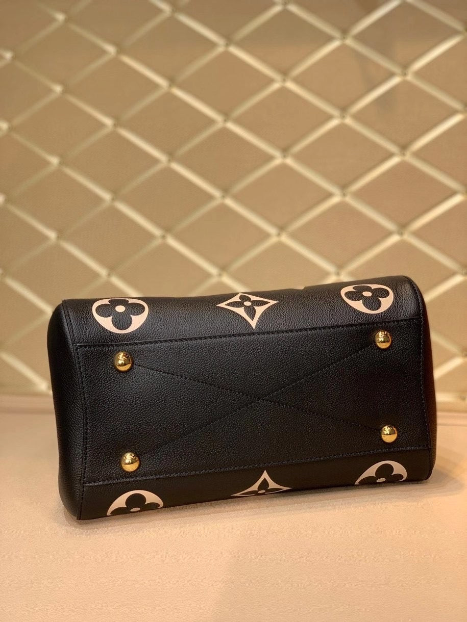 LV Montaigne MM Monogram Empreinte Black/Beige For Women,  Shoulder And Crossbody Bags 13in/33cm LV M41048