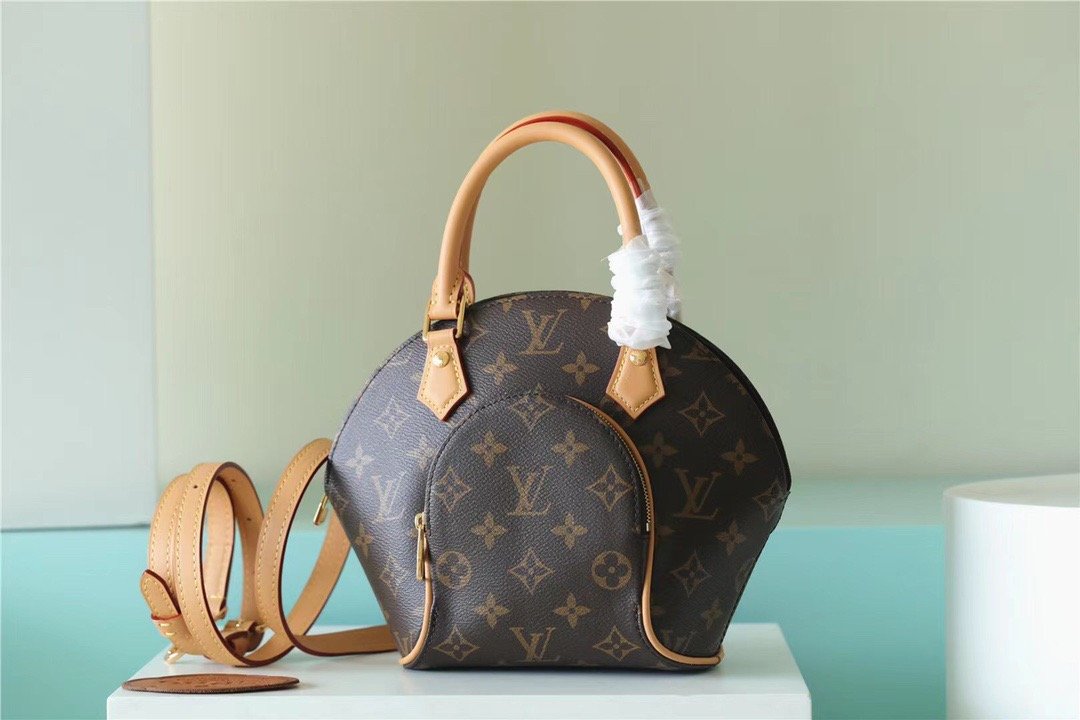 LV Ellipse BB Handbag Created By Nicolas Ghesquiere From Classic Monogram Canvas For Women Brown 23cm/8.9in LV