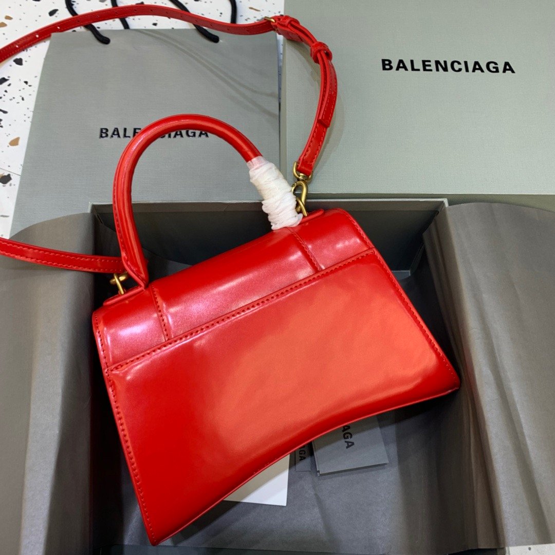 Balen Hourglass Small Handbag In Bright Red, For Women,  Bags 9in/23cm 5935461QJ4M6406