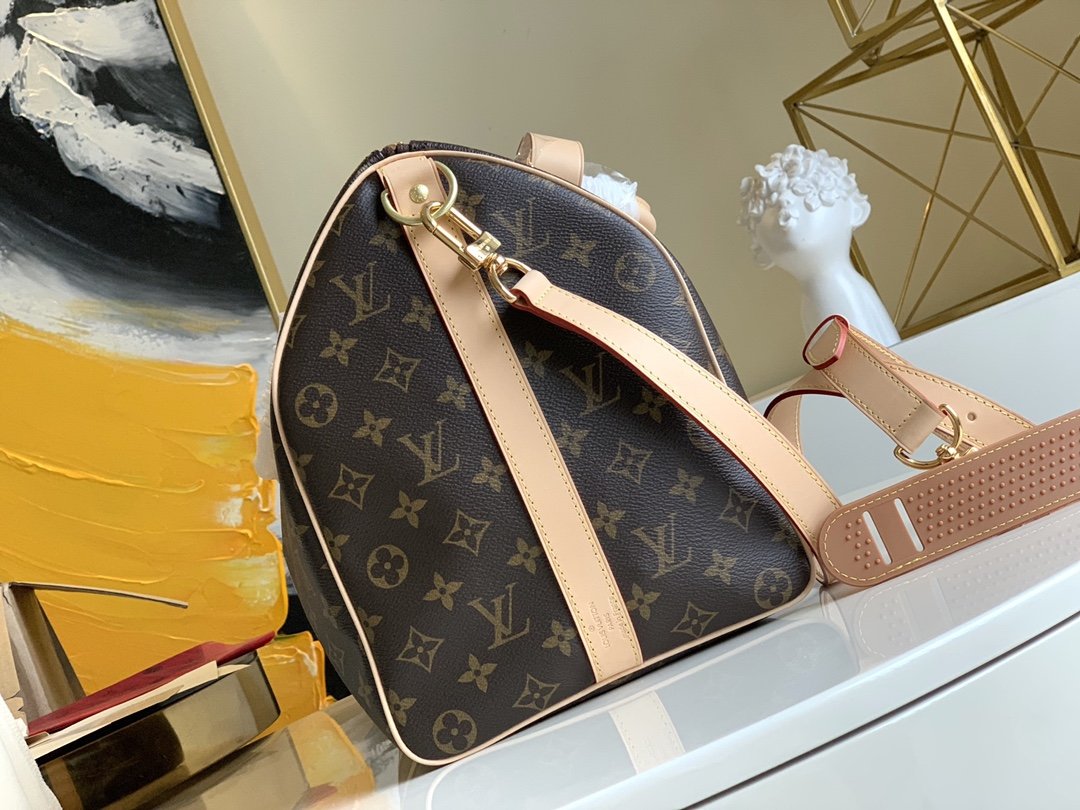 LV Keepall Bandouliere 45 Monogram Canvas For Women,  Travel Bags 17.7in/45cm LV M41418