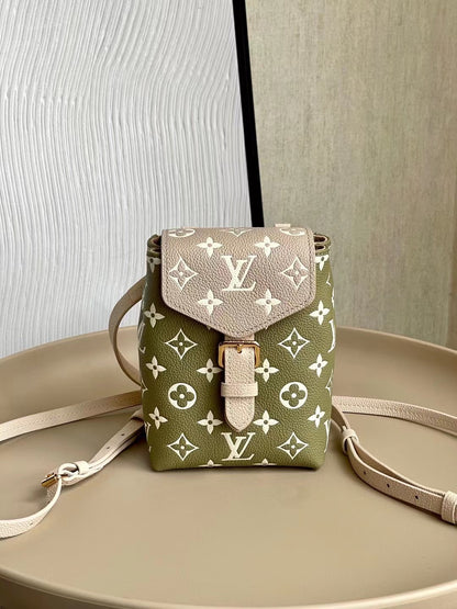 LV Tiny Backpack Monogram Empreinte Khaki For Women, WoBags 19cm LV M81351