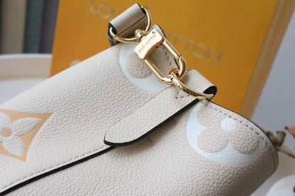 LV NeoNoe BB Bucket Bag Monogram Empreinte Cream/Saffron For Women, Women’s Bags, Shoulder Bags 7.9in/20cm LV M45716