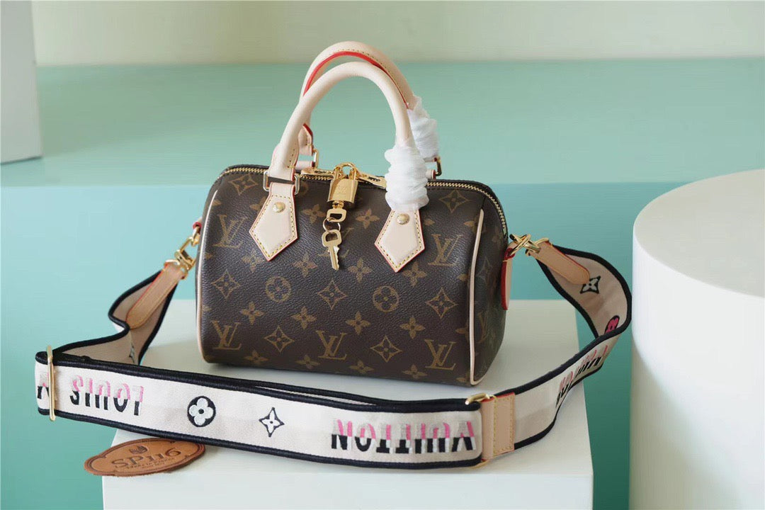 LV Speedy Bandouliere 20 Monogram Canvas Black For Women,  Shoulder And Crossbody Bags 20cm/7.9in LV M46234