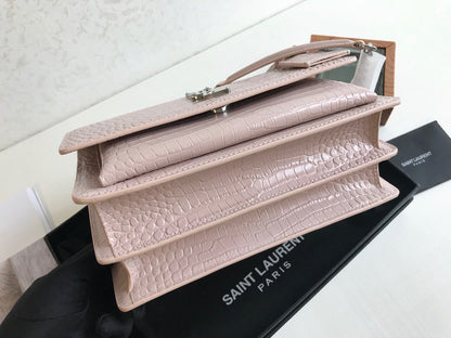 YSSL Sunset Medium Chain Bag Light Pink For Women 8.6in/22cm YSL 442906DND0N1202