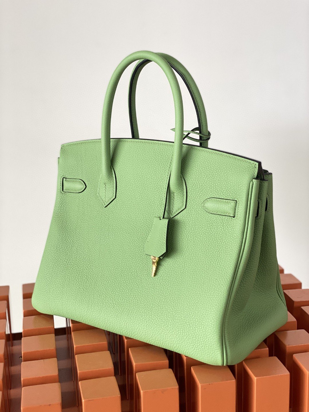 HM Birkin Nata Swift Green For Women Gold Toned Hardware 10in/25cm