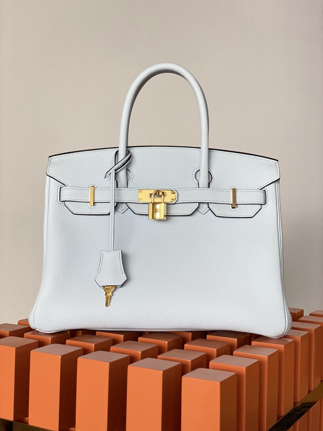 HM Birkin Nata Swift White For Women Gold Toned Hardware 11.8in/30cm