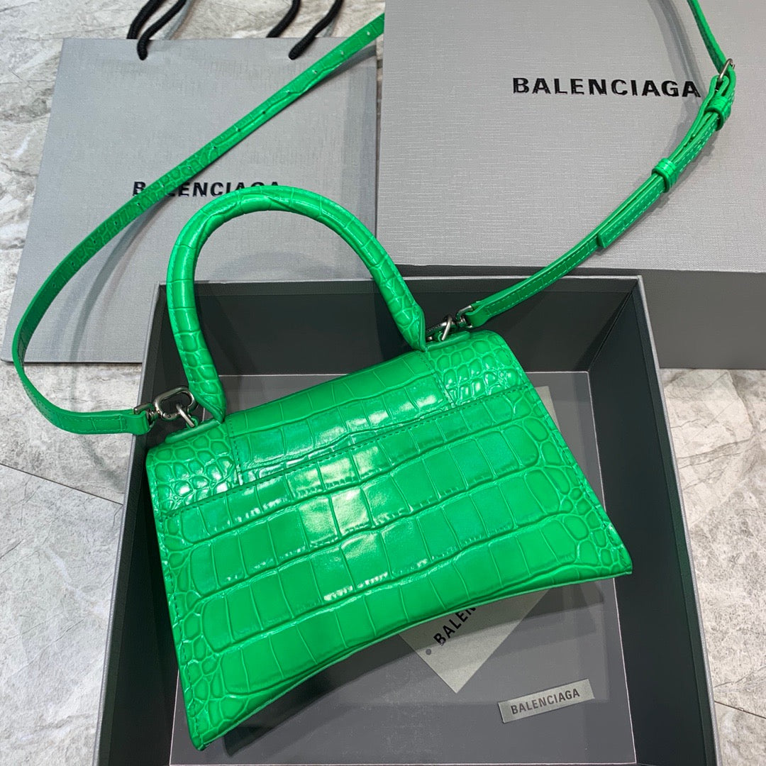 Balen Hourglass Small Handbag In Green, For Women,  Bags 9in/23cm