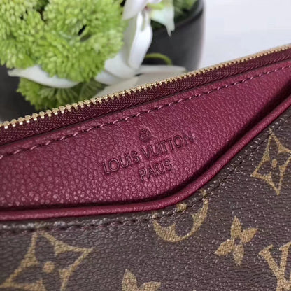 LV Pallas Clutch Monogram Canvas Burgundy For Women, WoHandbag, Shoulder And Crossbody Bags 8.3in/21cm LV M41639