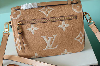 LV Pochette Metis Monogram Empreinte Arizona Brown / Creme Beige For Women,  Shoulder And Crossbody Bags 9.8n/25cm LV M46018